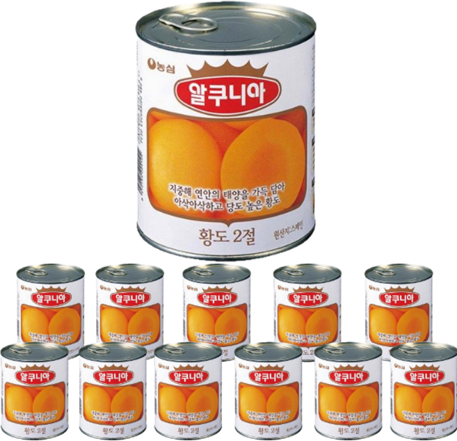 알쿠니아 황도2절 통조림, 840g, 12개