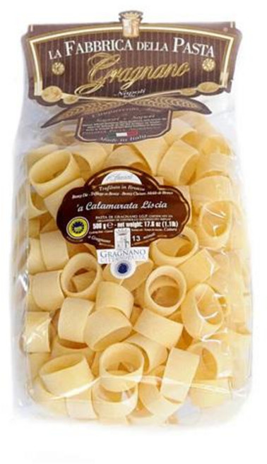 Fabbrica della Pasta 칼라마라타 파스타 500g 1팩 'a Calamarata Liscia - Gragnano Pasta Igp 500 Gr, 1개