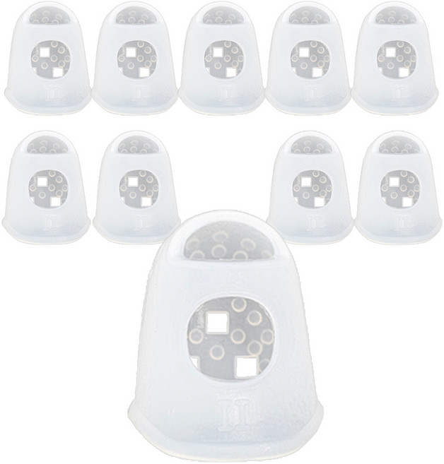 삼팔공스튜디오 사무용 사무실 미끄럼방지 종이 서류정리 기타 손가락 실리콘 골무, 10개, 화이트M