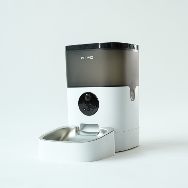 [펫위즈] 스마트 홈캠 반려동물 자동 급식기 4L (FHD캠장착), 1개, 화이트