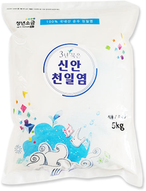 3년묵은 신안 천일염 5kg (간수뺀 굵은소금), 1개