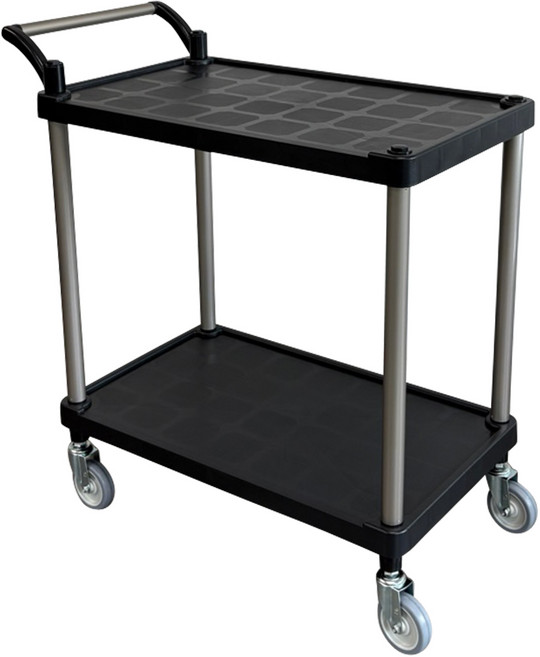 [국내생산] 유런 2단 서빙카트 식당카트 운반카트 검정, 1개