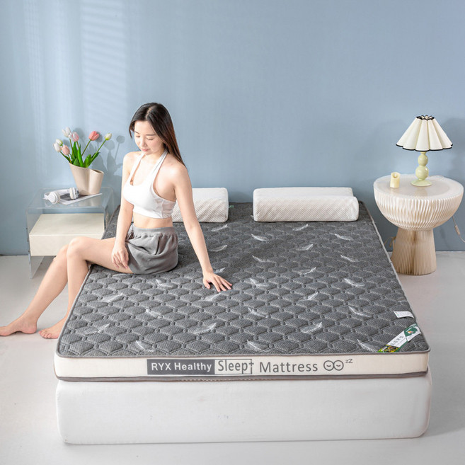 新款A類針織乳膠抗壓記憶棉乳膠床墊 標準雙人床墊 單人加大床墊, 羽毛灰（白）-10cm,120*190公分（單人加大）