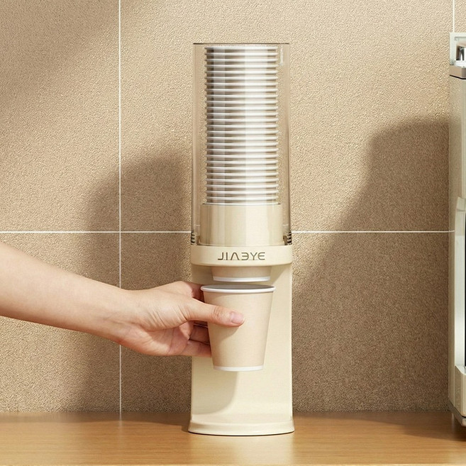 코지로그 공간절약 스탠드형 종이컵 디스펜서, 1개, 크림 화이트