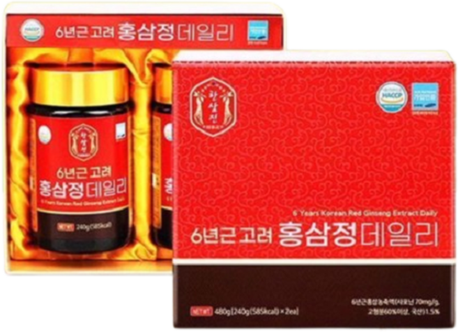 한삼진 6년근고려홍삼정데일리 240gx2병 선물용, 2개, 240g