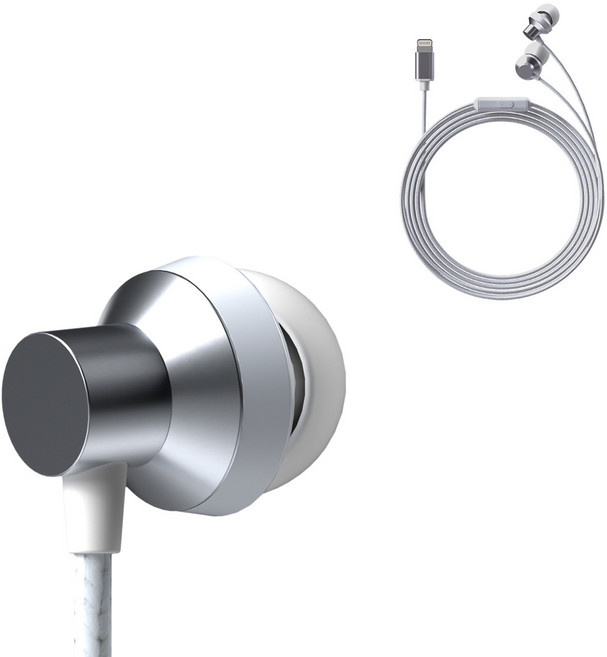 다퍼남 아이폰 8핀 줄 이어폰, 실버화이트