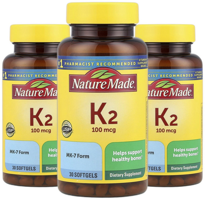 네이처메이드 비타민K 비타민K2 100mcg 소프트젤 30정 2+1, 30회분, 3개