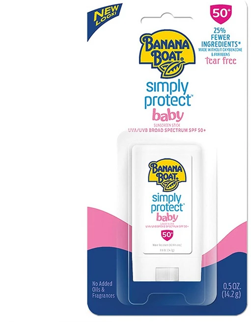 Banana Boat 바나나 보트 아기용 선크림 스틱 SPF 50+ 14.2g Simply Protect Mineral-Based Sunscreen Stick for Baby, 1개 - 쿠팡