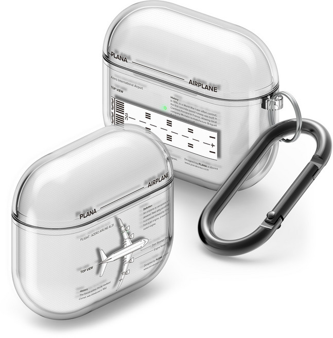 플래나 에어팟 4세대 케이스 TPU 투명 항공 도면 시리즈, 2. 활주로 도면, 1개