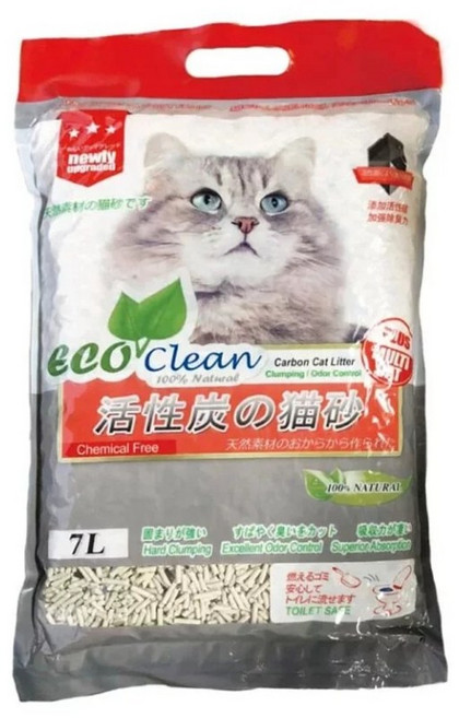 艾可ECO 極細豆腐貓砂 7L 綠茶, 1個, 艾可-條狀豆腐砂7L 活性碳