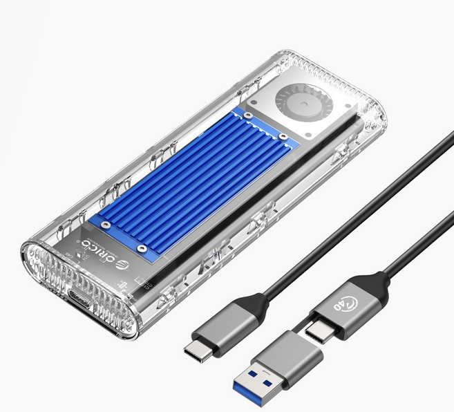 오리코 USB 4.0 (40Gbps) M.2 NVMe 방열팬 외장 SSD 케이스 TCM2-U4, 블루, 1개