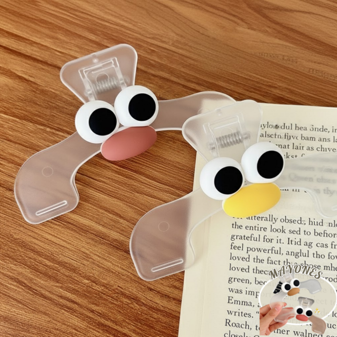 마요네스 코봉이 북스토퍼 집게 북클립 2P, 옐로우 1개 + 브라운 1개