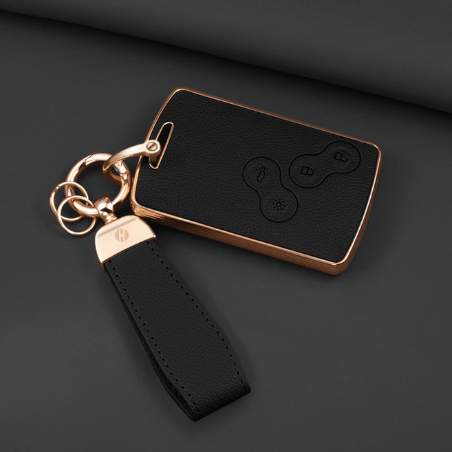 HAKO 소프트 가죽TPU 차키케이스+키홀더 (S-01), S-01, 블랙