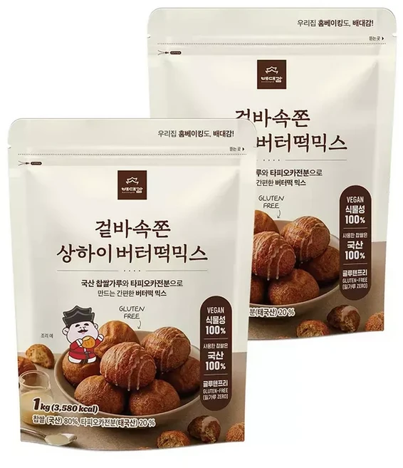 상하이 버터떡믹스 찹쌀가루타피오카 1kg 2개, 1개