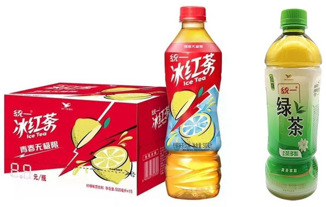 범푸드24 통일 빙홍차 12개 + 녹차3개 중국음료, 1세트, 500ml