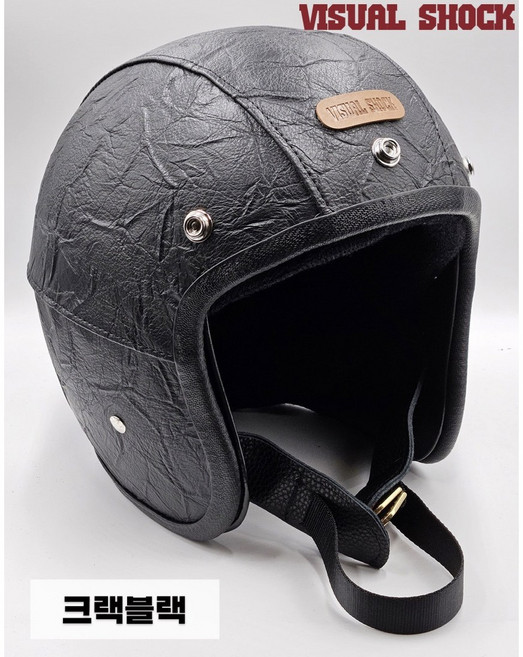 비주얼쇼크 500tx헬멧 [클래식헬멧 소두핏] 오토바이 스쿠터 헬멧, 크랙블랙