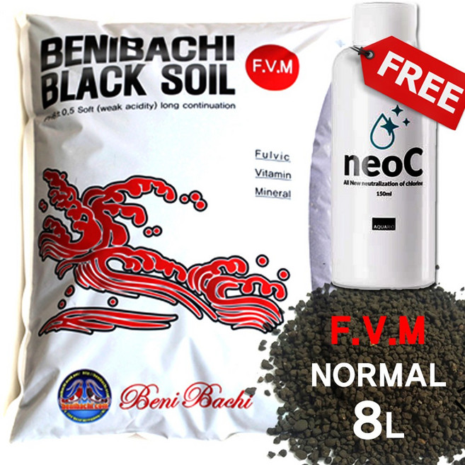 홍봉 소일 F.V.M 노멀 8L+ 네오C 150ml증 / 수족관 어항 수조 쉬림프 수초 구피 열대어 바닥재 컴팩트 ADA, 파우더 8L, 1개