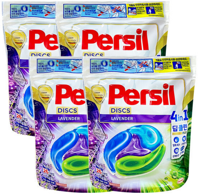 퍼실 디스크 라벤더 캡슐세제 파우치, 4개