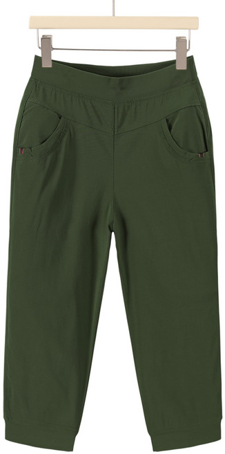 인디오 여성용 폴리면 쿨링 밴딩 배기스키니 7부 팬츠 NCH6024