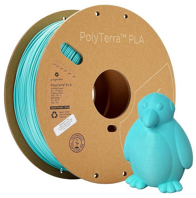 Polymaker 생산용 매트 PLA 1.75mm 2.5kg 블랙 3D 프린터 필라멘트 2.5kg 무거운 프린팅 사용자를 위한 비용 효율적인 대형 스풀, 122 - 1.75mm 무광 북극 청록색 (헥스 코드: