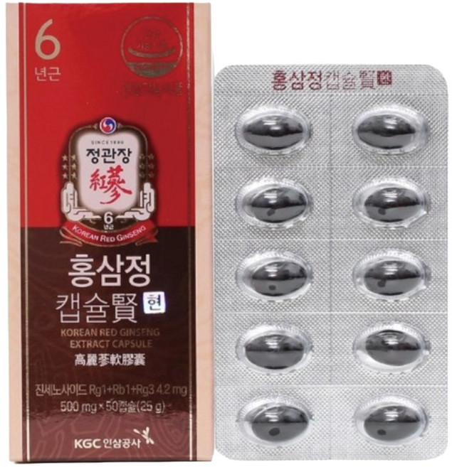 정관장 홍삼정 캡슐 현 500mg 세트, 50정, 2통