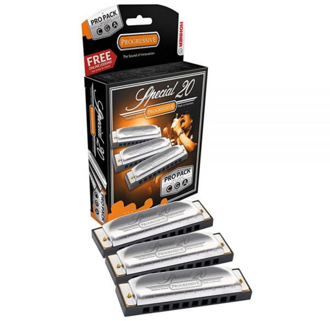 Hohner 특별 20 하모니카 3피스 프로 팩 키 G C A