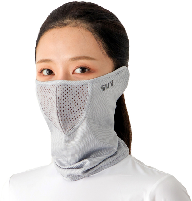 [수이골프 A형] UV 자외선 차단 얼굴 햇빛가리개 골프 등산 조깅 바이크 스포츠 마스크, A-13 유광 그레이