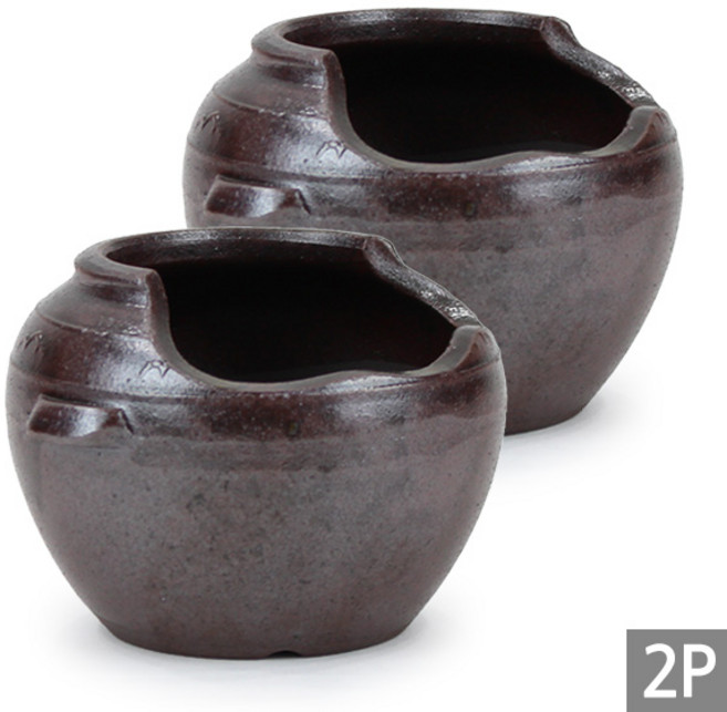 세인화분 국산 반쪽이 옹기 화분 - 다육화분 다육이화분, 2개, 소형