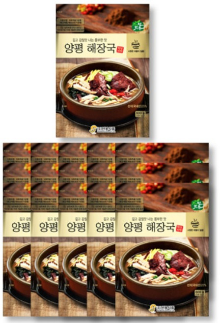 선봉식품 양평해장국 (무료배송) 상온보관 해장국 선지해장국 선지 전자레인지 조리가능, 600g, 15개