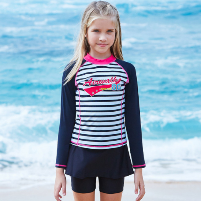 에어워크 여아동수영복2피스 래쉬가드 YAWe0632