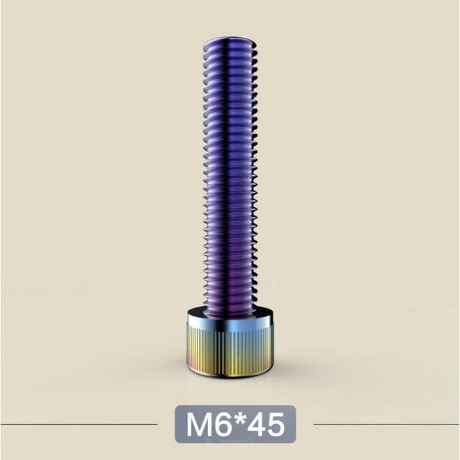 SPIRIT BEAST M6 304不銹鋼內六角螺絲, 1個, M6*45mm(不銹鋼鍍彩)