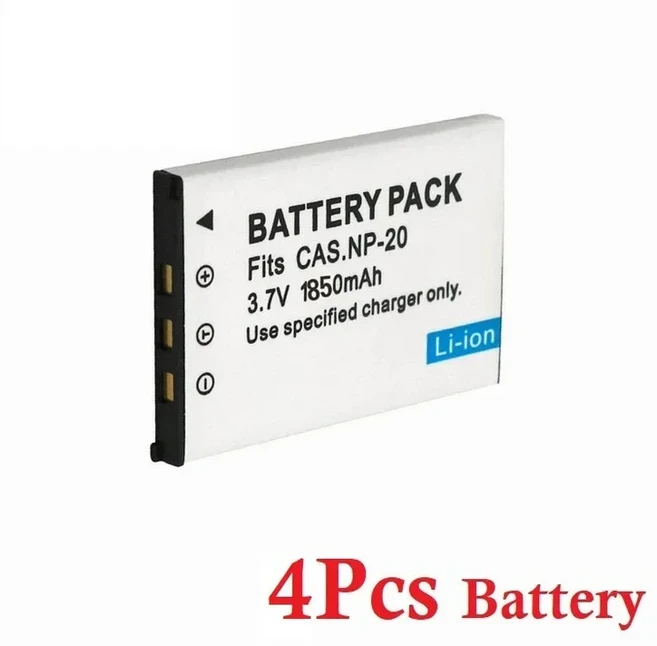 호환 카시오 EX-Z7 Z8 Z11 Z60 M1 카메라 배터리 1850mAh, 02 4Pcs