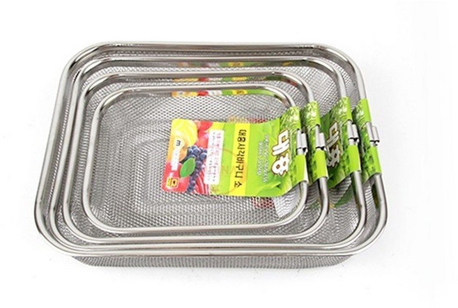 chef & cook 국산 스텐 바구니 마인쿡 대흥 사각바구니, 1개