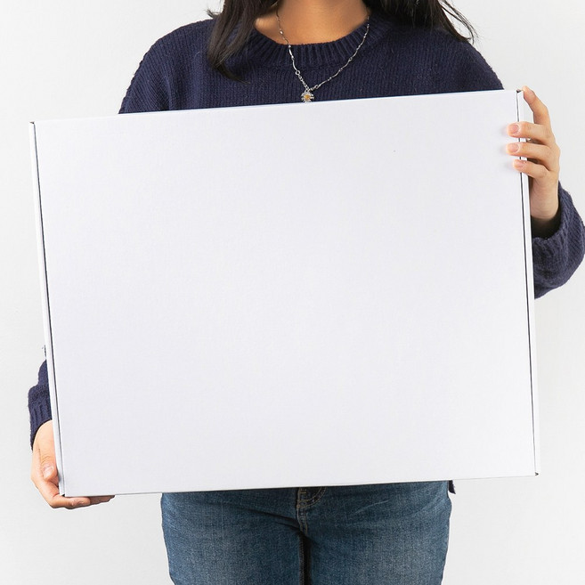 대형 큰 납작 골판지 박스 긴 접이식 의류 액자 포스터 도마 낱장 택배 선물 포장 종이 상자, 1개, 화이트