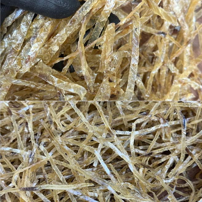 대원건어물 쥐포가위채 굵은버전 얇은버전 업소용 가정용 볶음 반찬 쥐포채, 1개, 얇은 쥐포가위채 300g