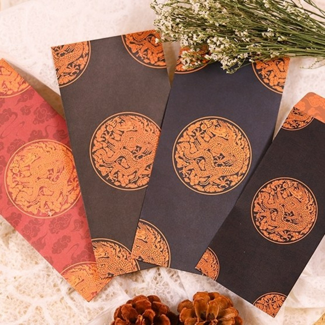 SANS 곤룡포 부모님 전통 용돈봉투 4종 [고급 디자인 돈 현금 편지 답례금 세뱃돈 어버이날 명절 감사 봉투], 5개입, 블랙 L