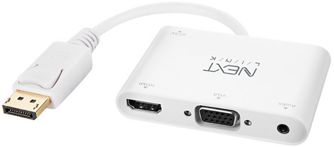 넥스트링크 TV 모니터 케이블 DP 포트 - HDMI/RGB 콤보 변환 컨버터 NEXTLINK-DPHV02, 1개