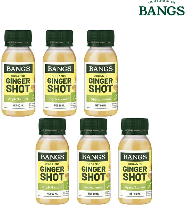 뱅스 유기농 진저샷 레몬&사과, 6개, 60ml - 쿠팡