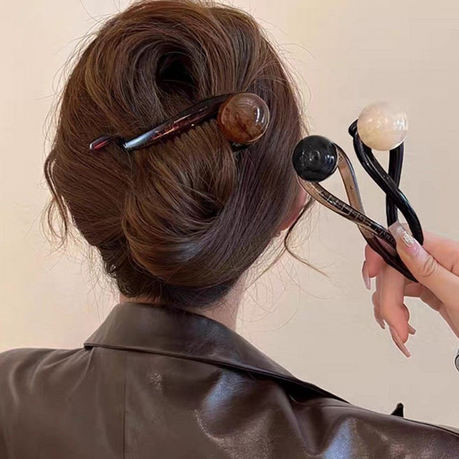 프랑스 왕 진주 볼륨 헤어 바나나핀 꼬임 집게핀 3종 세트