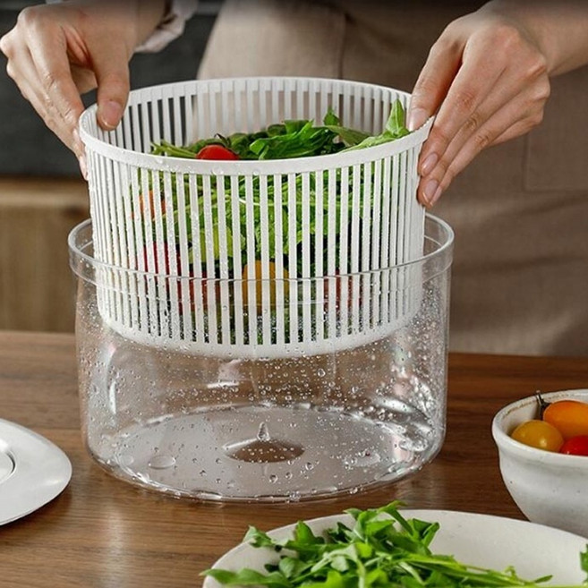 야마켄 대용량 업소용 가정용 야채탈수기 9.6L 야채짤순이, 1개, 화이트