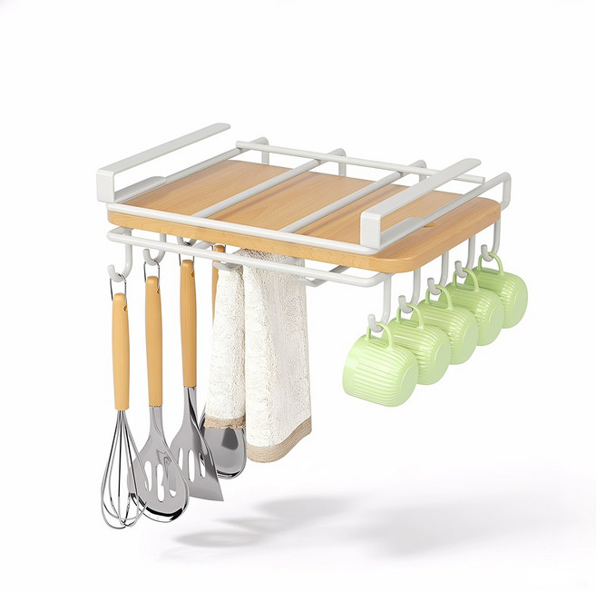 SIX 무공 도마 거치대 다용도 주방 선반, 1개, 흰색