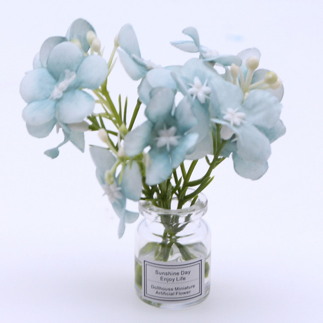 迷你仿真花卉盆栽 袖珍, 1個, 【D9】藍色, 藍色