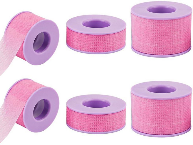 속눈썹 접착 테이프 4개 재사용 가능한 방수 실리콘 연장 뷰티 보조 도구용 (대형 2개 및 소형 2개 퍼플), 속눈썹 접착 테이프 4개 재사용 가능한 방수 실리콘 연