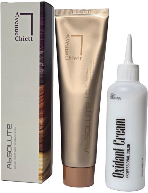 에비뉴쉬에뜨 앱솔루트 헤어 염색약 컬러링 크림 120g + 고급산화제 150g 저자극 셀프염색, 3개, 7R 자연스러운레드