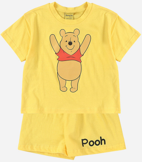 디즈니 여름 아동용 푸우와친구들 반팔 상하복