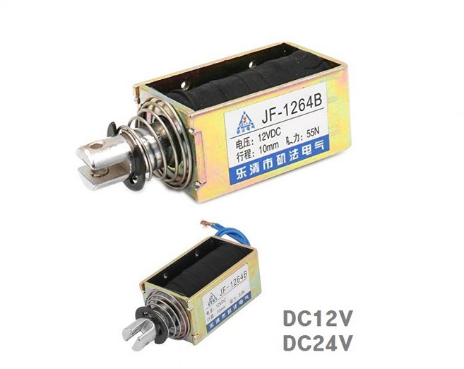 P158 전자석 Solenoid 푸쉬 풀 타입 오픈 프레임 DC12V 솔레노이드 JF-1264B, 1개