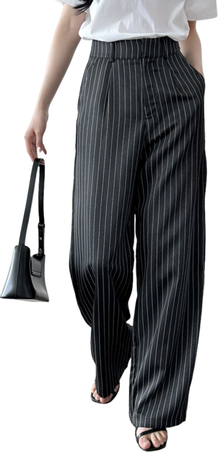 로로비 여성 와이드 팬츠 하이웨스트 봄 가을 정장 바지 일자 부츠컷 원버튼 원픽턱 슬랙스