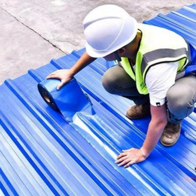 컬러강판 방수 롤 지붕 방수재 전용 철판 석면 지붕 누수 수리 강력접착제, 블루 5세대 너비20cm 길이5m, 1개