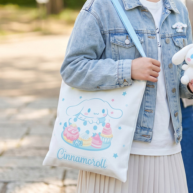 산리오 시나모롤 캐릭터 에코백 캔버스 숄더백