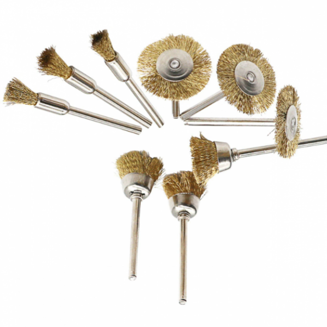 전동드릴 브러쉬 와이어브러시 비트 녹제거 세척 드릴연마기 철브러시 9개세트 사포 스텐 신주 용접마무리